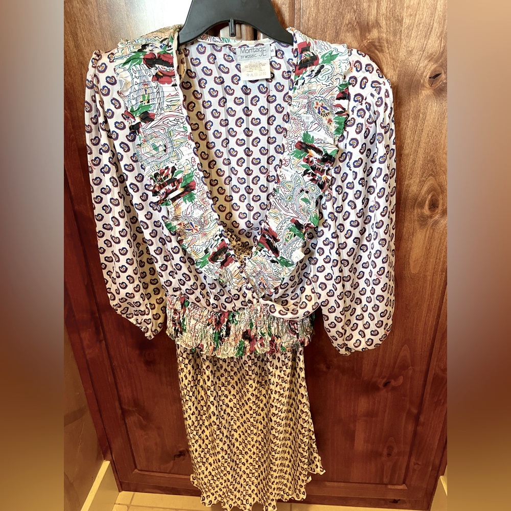 1980s top and skirt combo